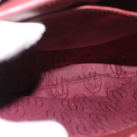 CARTIER Must Line Shoulder Bag Leather Bordeaux Gold Auth BA13122