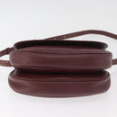 CARTIER Must Line Shoulder Bag Leather Bordeaux Gold Auth BA13122-9
