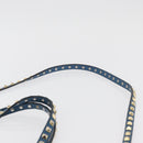 VALENTINO Rock Studs Tote Bag Leather 2way Blue Gold Auth BA13124-14