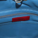 VALENTINO Rock Studs Tote Bag Leather 2way Blue Gold Auth BA13124-20