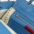 VALENTINO Rock Studs Tote Bag Leather 2way Blue Gold Auth BA13124-23
