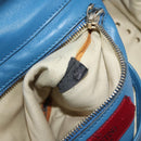 VALENTINO Rock Studs Tote Bag Leather 2way Blue Gold Auth BA13124-12