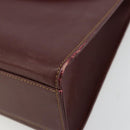 CARTIER Must Line Hand Bag Leather Bordeaux Gold Auth BA13127-9