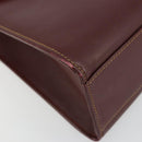 CARTIER Must Line Hand Bag Leather Bordeaux Gold Auth BA13127-14