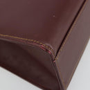 CARTIER Must Line Hand Bag Leather Bordeaux Gold Auth BA13127-16