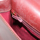 CARTIER Must Line Hand Bag Leather Bordeaux Gold Auth BA13127-20
