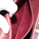 CARTIER Must Line Hand Bag Leather Bordeaux Gold Auth BA13127-12