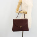 CARTIER Must Line Hand Bag Leather Bordeaux Gold Auth BA13127-21