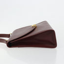CARTIER Must Line Hand Bag Leather Bordeaux Gold Auth BA13127-4