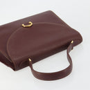 CARTIER Must Line Hand Bag Leather Bordeaux Gold Auth BA13127-6