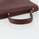 CARTIER Must Line Hand Bag Leather Bordeaux Gold Auth BA13127-7