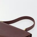 CARTIER Must Line Hand Bag Leather Bordeaux Gold Auth BA13127-8