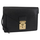 LOUIS VUITTON Epi Serie Dragonne Clutch Bag Black Noir M52612 LV Auth BA13129-1