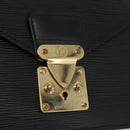 LOUIS VUITTON Epi Serie Dragonne Clutch Bag Black Noir M52612 LV Auth BA13129-13