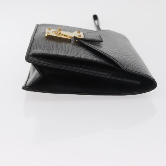 LOUIS VUITTON Epi Serie Dragonne Clutch Bag Black Noir M52612 LV Auth BA13129