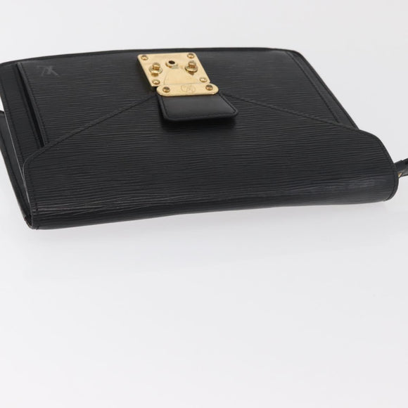 LOUIS VUITTON Epi Serie Dragonne Clutch Bag Black Noir M52612 LV Auth BA13129