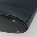 TIFFANY&Co. Schultertasche Kette Leder Navy Gold Auth BA13131-12