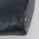 TIFFANY&Co. Schultertasche Kette Leder Navy Gold Auth BA13131-13
