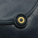 TIFFANY&Co. Schultertasche Kette Leder Navy Gold Auth BA13131-14