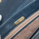 TIFFANY&Co. Schultertasche Kette Leder Navy Gold Auth BA13131-16