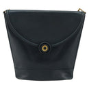TIFFANY&Co. Schultertasche Kette Leder Navy Gold Auth BA13131-2