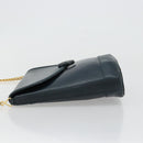 TIFFANY&Co. Schultertasche Kette Leder Navy Gold Auth BA13131-5