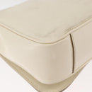 Salvatore Ferragamo Gancini Shoulder Bag Leather White Gold Auth BA13137-12