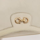 Salvatore Ferragamo Gancini Shoulder Bag Leather White Gold Auth BA13137-14