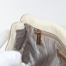 Salvatore Ferragamo Gancini Shoulder Bag Leather White Gold Auth BA13137-20