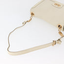 Salvatore Ferragamo Gancini Shoulder Bag Leather White Gold Auth BA13137-7