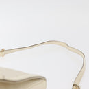 Salvatore Ferragamo Gancini Shoulder Bag Leather White Gold Auth BA13137-8