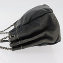 CHANEL Schoudertas met ketting Lamsleer Zwart CC Auth BA13139-5