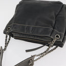 CHANEL Schoudertas met ketting Lamsleer Zwart CC Auth BA13139-6
