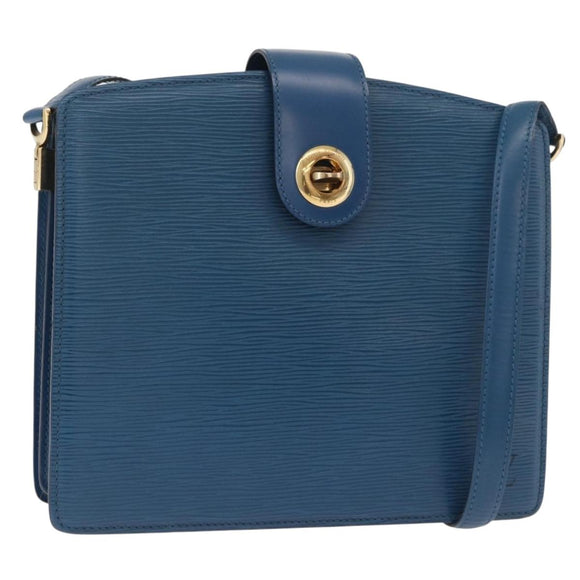 LOUIS VUITTON Epi Capucines Schultertasche Blau M52345 LV Auth BA13140