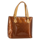LOUIS VUITTON Monogram Vernis Houston Hand Bag Bronze M91122 LV Auth BA13142-1