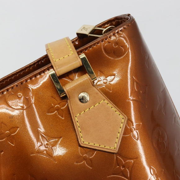 LOUIS VUITTON Monogram Vernis Houston Hand Bag Bronze M91122 LV Auth BA13142