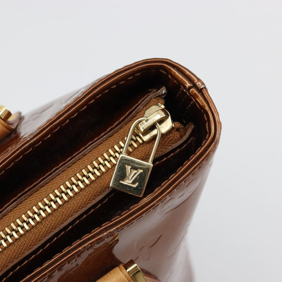 LOUIS VUITTON Monogram Vernis Houston Hand Bag Bronze M91122 LV Auth BA13142