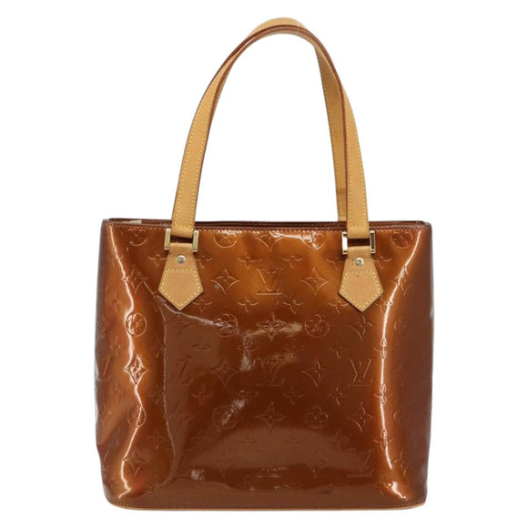 LOUIS VUITTON Monogram Vernis Houston Hand Bag Bronze M91122 LV Auth BA13142