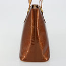 LOUIS VUITTON Monogram Vernis Houston Hand Bag Bronze M91122 LV Auth BA13142-4