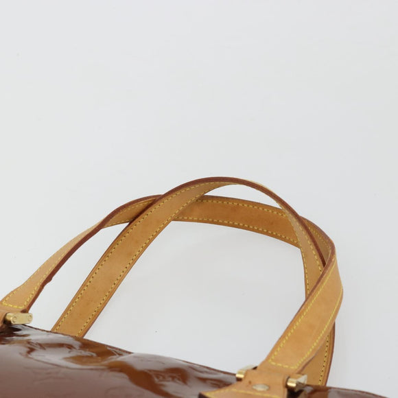 LOUIS VUITTON Monogram Vernis Houston Hand Bag Bronze M91122 LV Auth BA13142