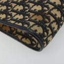 Christian Dior Trotter Canvas Schoudertas Marineblauw Goud Auth BA13143-15