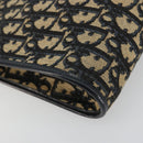 Christian Dior Trotter Canvas Schoudertas Marineblauw Goud Auth BA13143-17