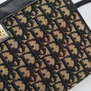 Christian Dior Trotter Canvas Schoudertas Marineblauw Goud Auth BA13143-9