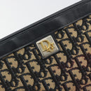 Christian Dior Trotter Canvas Shoulder Bag Navy Gold Auth BA13143-18