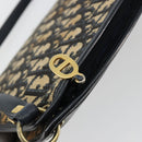 Christian Dior Trotter Canvas Schoudertas Marineblauw Goud Auth BA13143-10