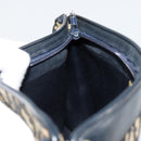 Christian Dior Trotter Canvas Schoudertas Marineblauw Goud Auth BA13143-19