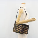 Christian Dior Trotter Canvas Schoudertas Marineblauw Goud Auth BA13143-21