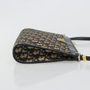 Christian Dior Trotter Canvas Schoudertas Marineblauw Goud Auth BA13143-3