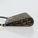 Christian Dior Trotter Canvas Schoudertas Marineblauw Goud Auth BA13143-4