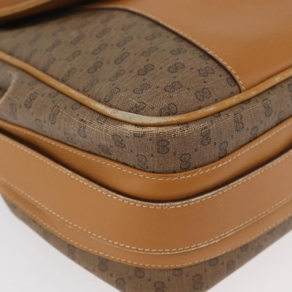 GUCCI Micro GG Supreme Shoulder Bag PVC Beige Gold Auth BA13145